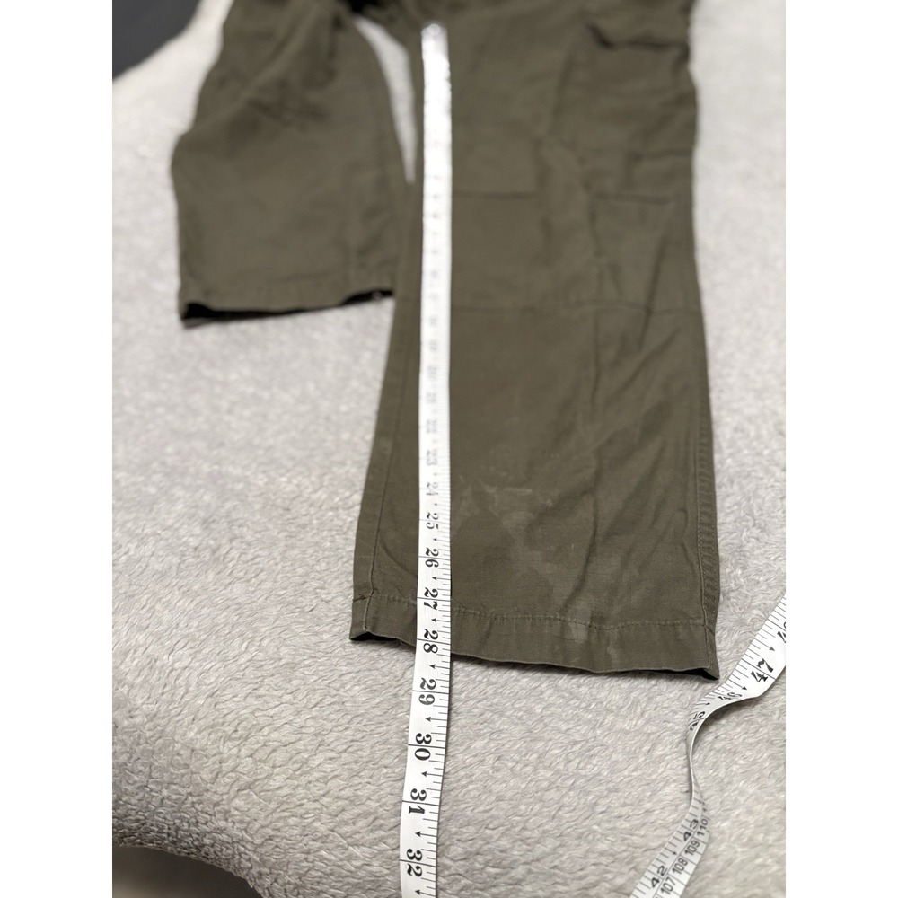 Carhartt WIP Mens Cargo Pants M Olive Green Double Knee Ripstop Distressed - Picture 3 of 7